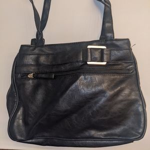 Medium black faux leather purse
